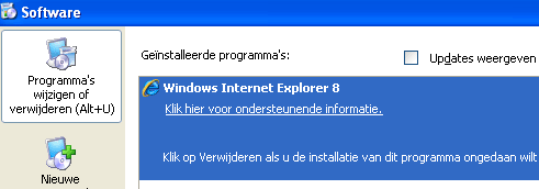 Internet Explorer 8 verwijderen