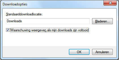 Internet Explorer 9 - Download Manager opslag locatie wijzigen