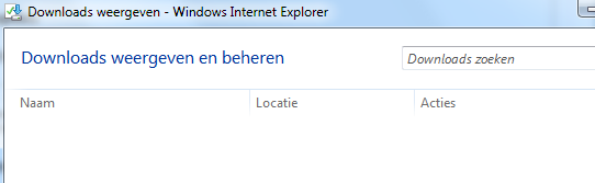 Internet Explorer 9 - Download manager venster
