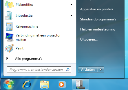 Standaard Menu Start met Grote Iconen