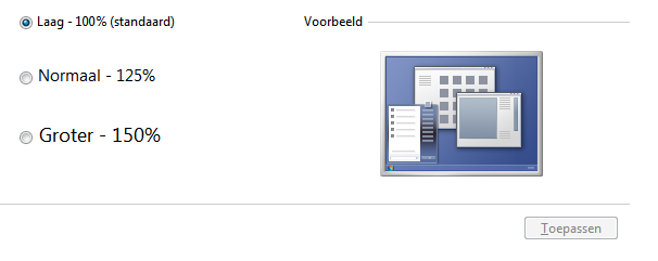 Tekstgrootte aanpassen in Windows 7