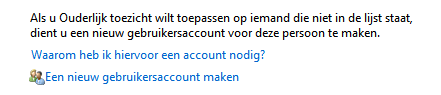 Ouderlijk toezicht - gebruikersaccount aanmaken in Windows 7