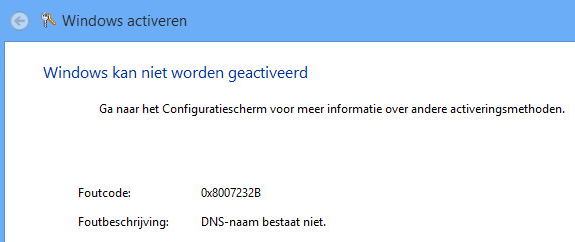 Windows 8 - Activatie foutmelding - Tech-Notes.nl